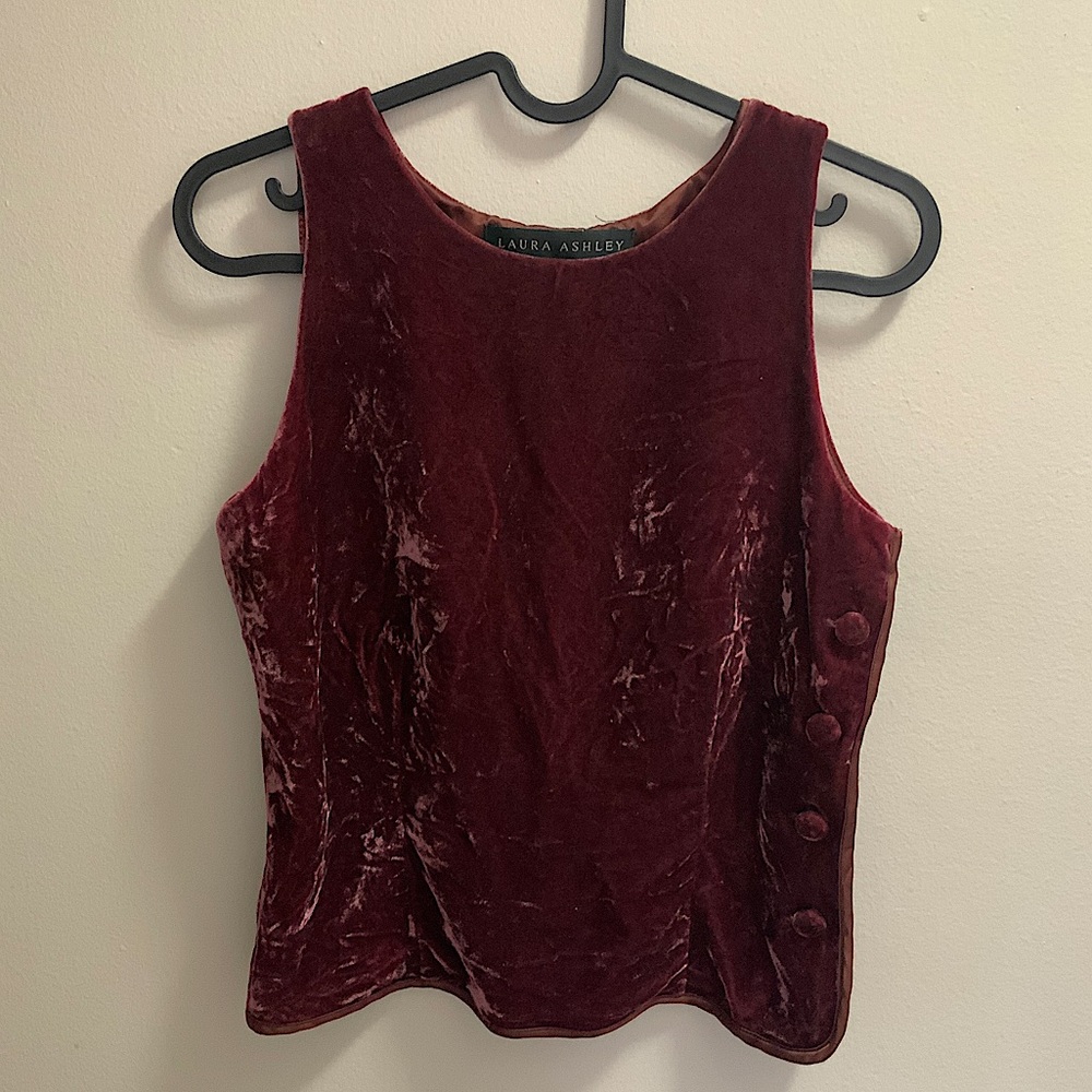 Velvet Maroon Sleeveless Top